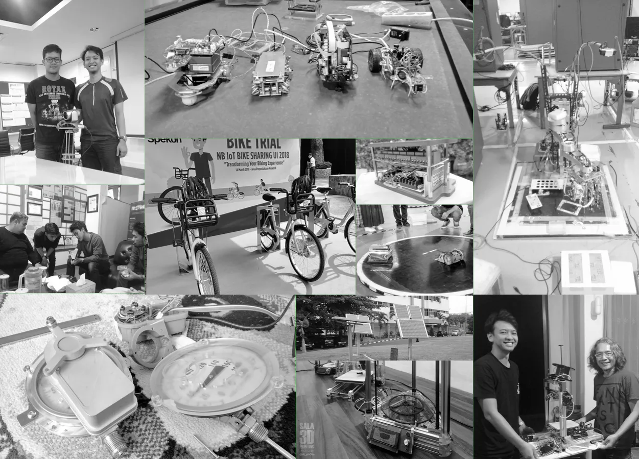 Kolase tim Hardtmann dan proyek awal: robot, bike sharing, dial digitizer, dan panel surya